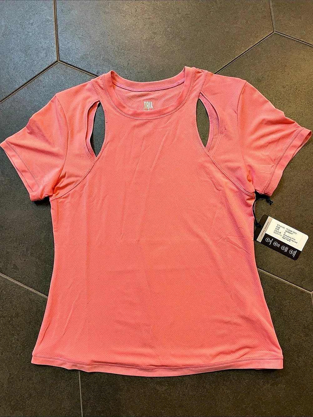 NWT Tail Activewear Women's Short Sleeve Athletic Top in Pink Small